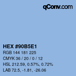 Color code: HEX #90B5E1 | qconv.com