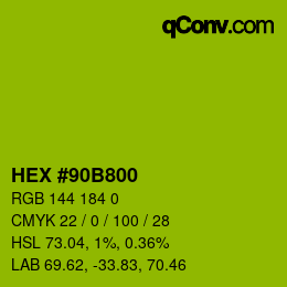 Código de color: HEX #90B800 | qconv.com