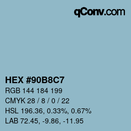 Color code: HEX #90B8C7 | qconv.com