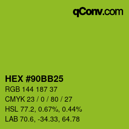 Color code: HEX #90BB25 | qconv.com