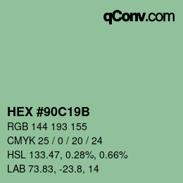 Código de color: HEX #90C19B | qconv.com