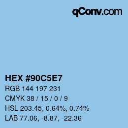 Color code: HEX #90C5E7 | qconv.com