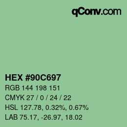 Código de color: HEX #90C697 | qconv.com