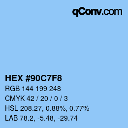 Color code: HEX #90C7F8 | qconv.com