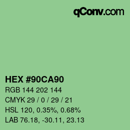 Color code: HEX #90CA90 | qconv.com