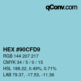 Color code: HEX #90CFD9 | qconv.com