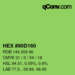 Color code: HEX #90D160 | qconv.com