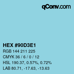 Color code: HEX #90D3E1 | qconv.com