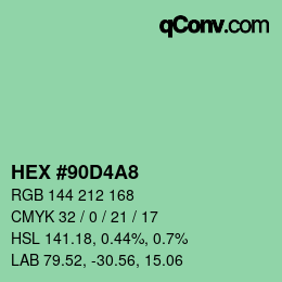 Color code: HEX #90D4A8 | qconv.com