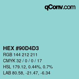 Color code: HEX #90D4D3 | qconv.com