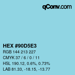 Color code: HEX #90D5E3 | qconv.com