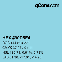 Color code: HEX #90D5E4 | qconv.com