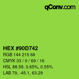 Color code: HEX #90D742 | qconv.com