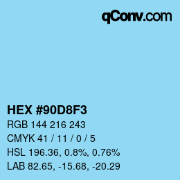 Color code: HEX #90D8F3 | qconv.com