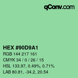 Color code: HEX #90D9A1 | qconv.com