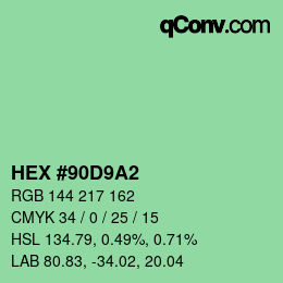 Color code: HEX #90D9A2 | qconv.com