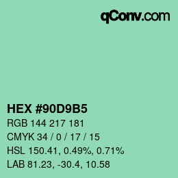 Color code: HEX #90D9B5 | qconv.com