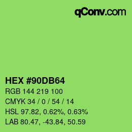 カラーコード: HEX #90DB64 | qconv.com