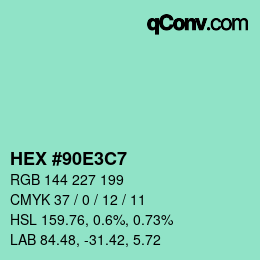 Color code: HEX #90E3C7 | qconv.com