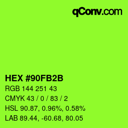 Color code: HEX #90FB2B | qconv.com