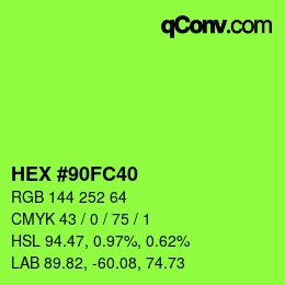 Color code: HEX #90FC40 | qconv.com