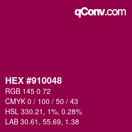 Farbcode: HEX #910048 | qconv.com