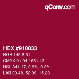 颜色代码: HEX #910833 | qconv.com