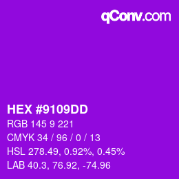 颜色代码: HEX #9109DD | qconv.com