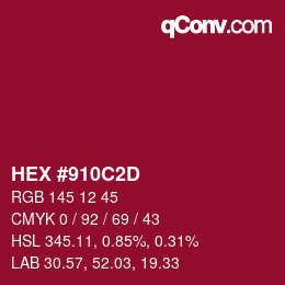 Color code: HEX #910C2D | qconv.com