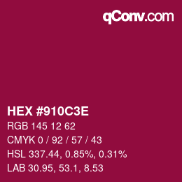 Color code: HEX #910C3E | qconv.com