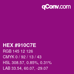 Color code: HEX #910C7E | qconv.com