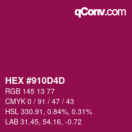 カラーコード: HEX #910D4D | qconv.com