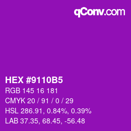 カラーコード: HEX #9110B5 | qconv.com