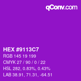 Color code: HEX #9113C7 | qconv.com