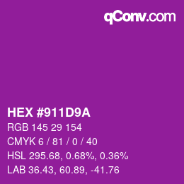 Color code: HEX #911D9A | qconv.com