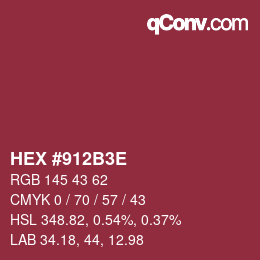 Color code: HEX #912B3E | qconv.com