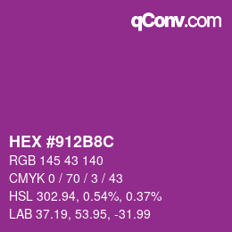 Color code: HEX #912B8C | qconv.com