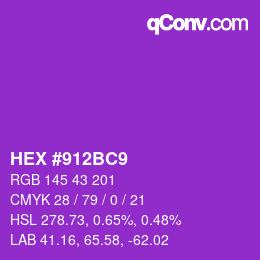 颜色代码: HEX #912BC9 | qconv.com