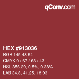 カラーコード: HEX #913036 | qconv.com