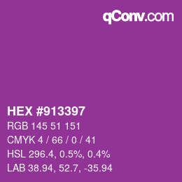 Color code: HEX #913397 | qconv.com
