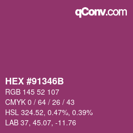 Color code: HEX #91346B | qconv.com