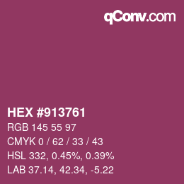 Color code: HEX #913761 | qconv.com