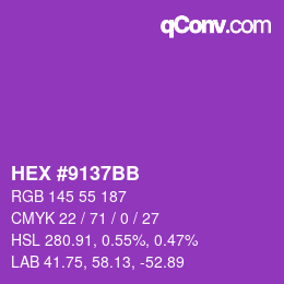 カラーコード: HEX #9137BB | qconv.com