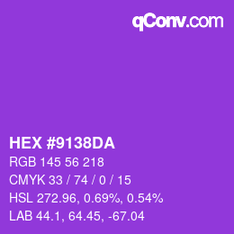 Color code: HEX #9138DA | qconv.com
