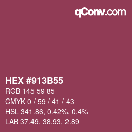 颜色代码: HEX #913B55 | qconv.com