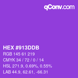 Color code: HEX #913DDB | qconv.com