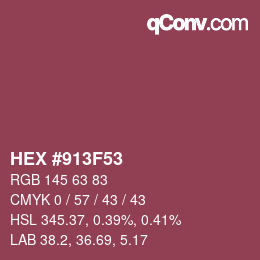 Color code: HEX #913F53 | qconv.com