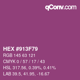 Color code: HEX #913F79 | qconv.com