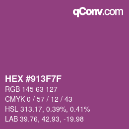 Color code: HEX #913F7F | qconv.com