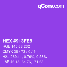 カラーコード: HEX #913FE8 | qconv.com